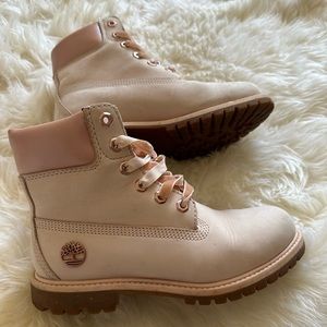 Timberland Boots 7.5 Blush Rose Gold 6”